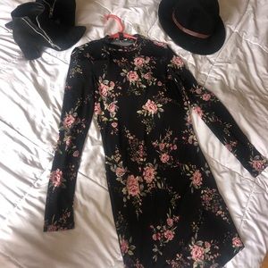 *Fall* Black Flowered Dress